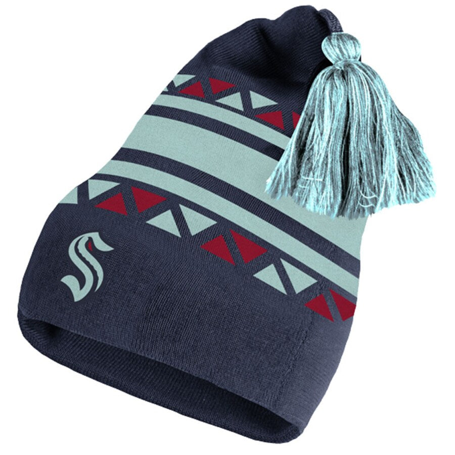 Seattle Kraken adidas Reverse Retro 2.0 - Pom Knit Hat - Navy