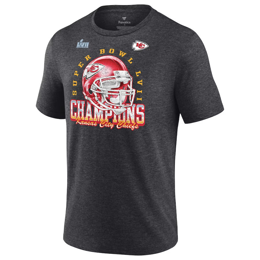 Kansas City Chiefs Fanatics Branded Super Bowl LVII Champions Still Prime Tri-Blend T-Shirt - Heather Charcoal