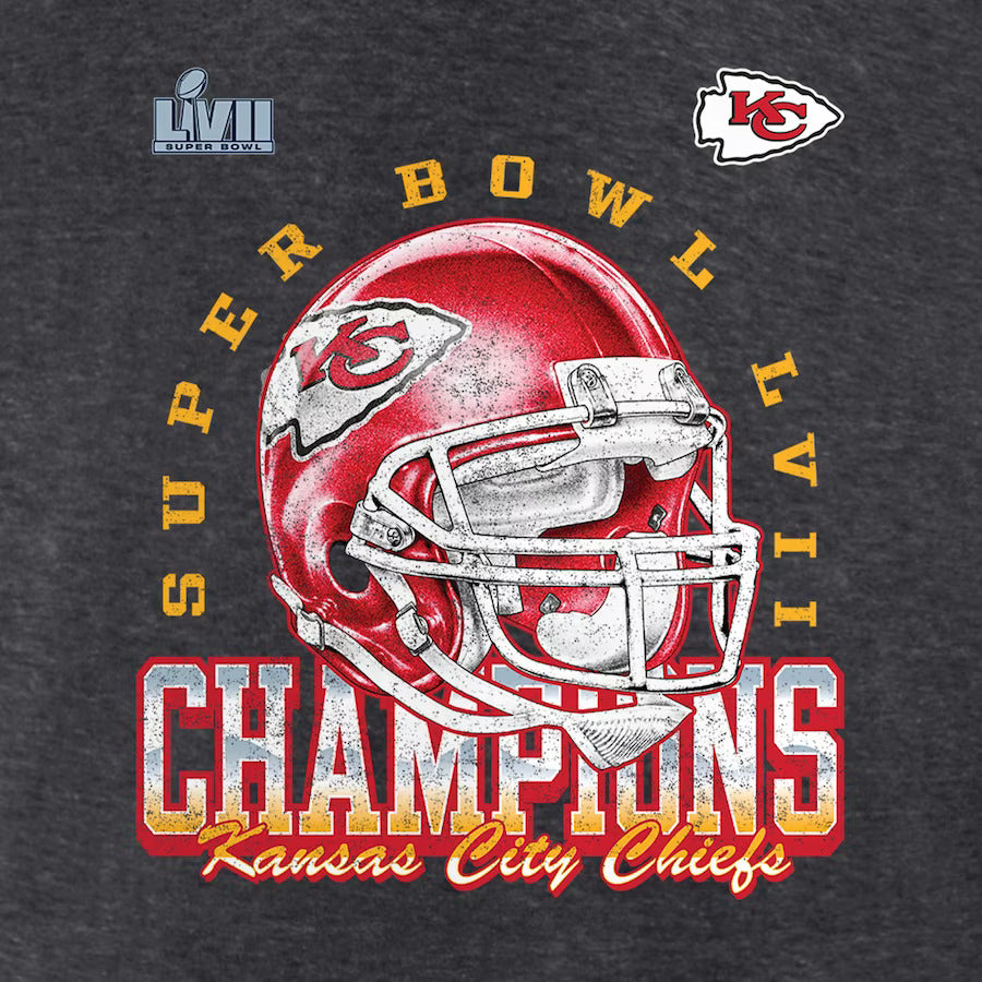 Kansas City Chiefs Fanatics Branded Super Bowl LVII Champions Still Prime Tri-Blend T-Shirt - Heather Charcoal