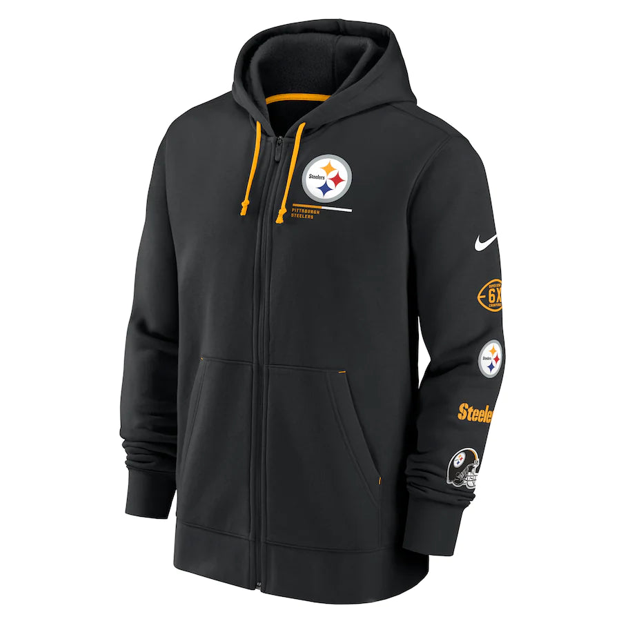 Pittsburgh Steelers Nike Surrey Full-Zip Hoodie - Black