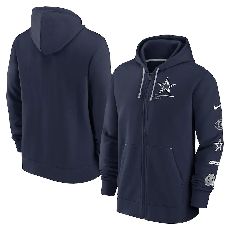 Dallas Cowboys Nike Surrey Full-Zip Hoodie - Navy