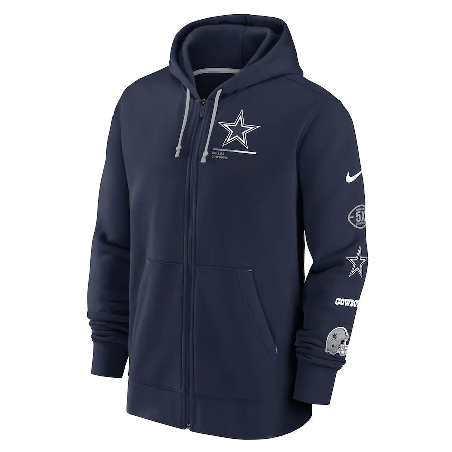 Dallas Cowboys Nike Surrey Full-Zip Hoodie - Navy