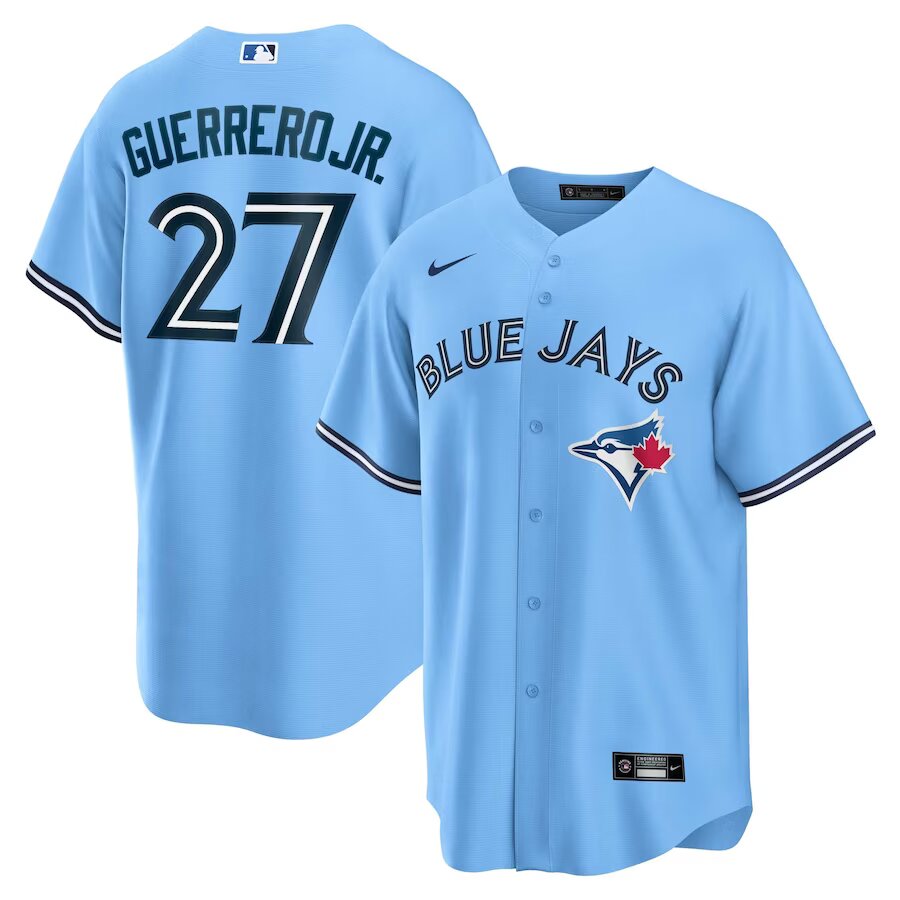 Vladimir Guerrero Jr. Toronto Blue Jays Nike Alternate Replica Player - Stitched Jersey - Baby Blue